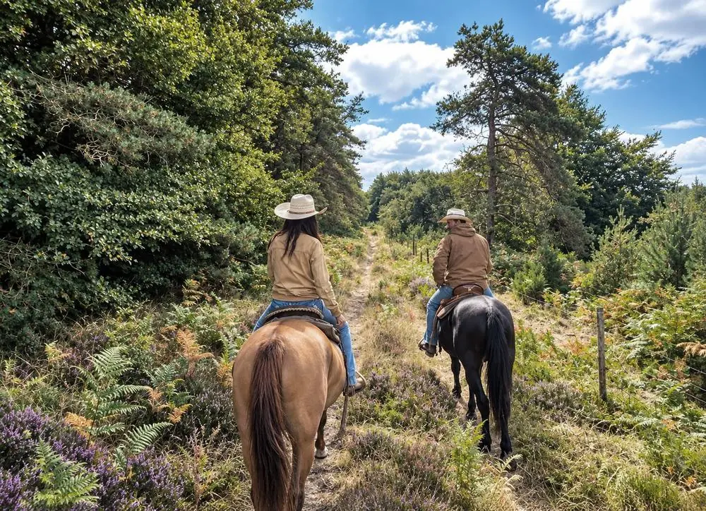 Balade à cheval en sous-bois